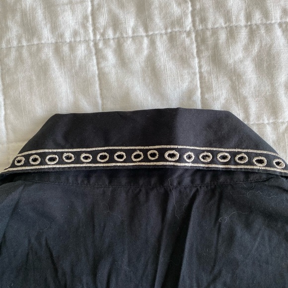 Catherine Malandrino Boho Bell Sleeve Embroidered Button Down Shirt Size Large - Picture 6 of 6